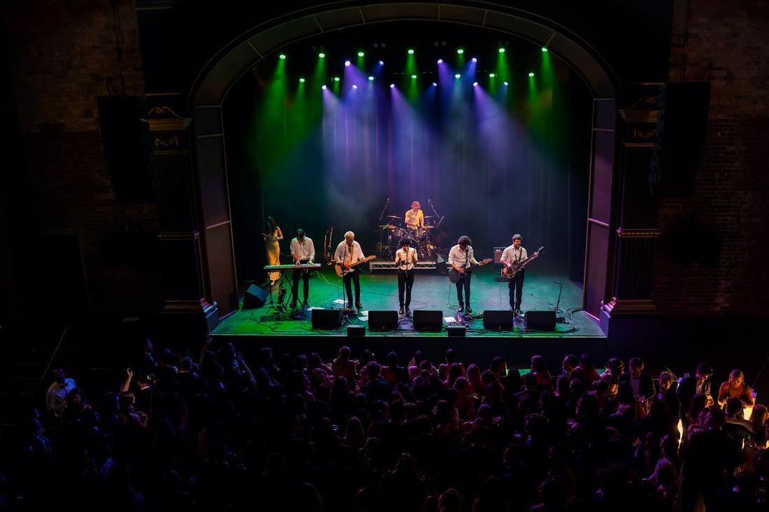 The band on stage at the 2025 Mates Ball